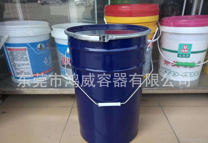 厂家货源蓝色带箍盖27l铁桶/油漆桶铁桶厂化工桶企业集采一件代发