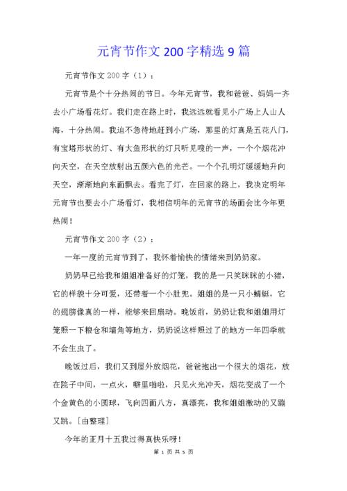 元宵节作文200字精选9篇.docx 5页