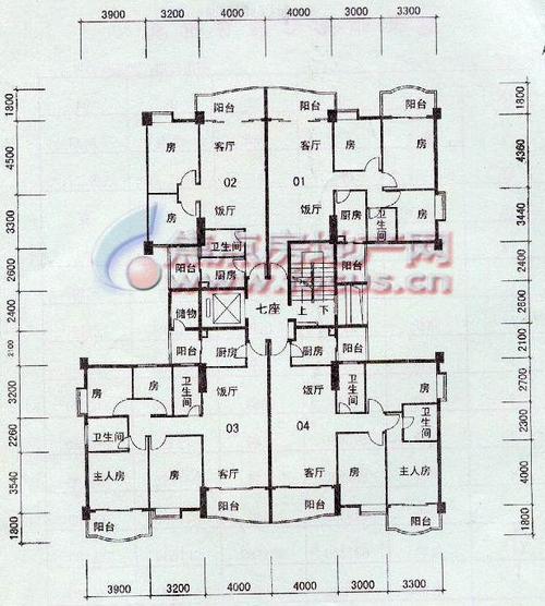麓景雅苑麓景雅苑七座标准层平面_麓景雅苑户型图