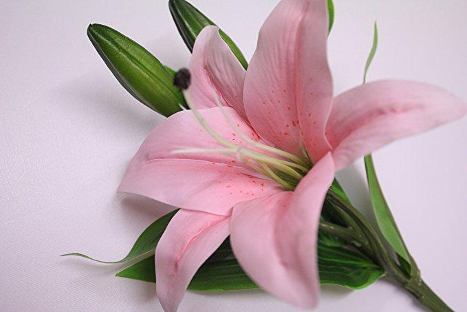 百合厂家批发仿真百合花单支手感百合花 婚庆花居家装饰虎兰花