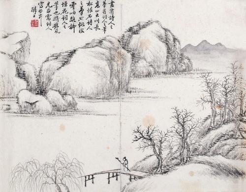 0880小品山水设色纸本