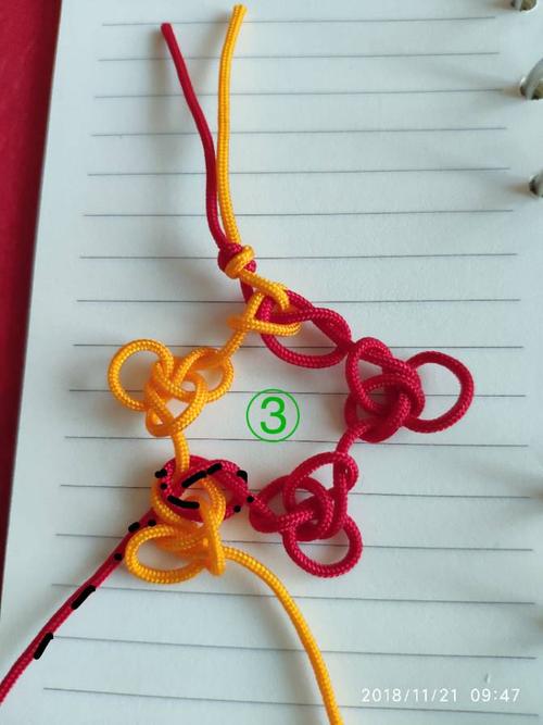 连体冰花结的编法图解,四冰花结连体编法视频 冰花结(华瑶结)的教程与