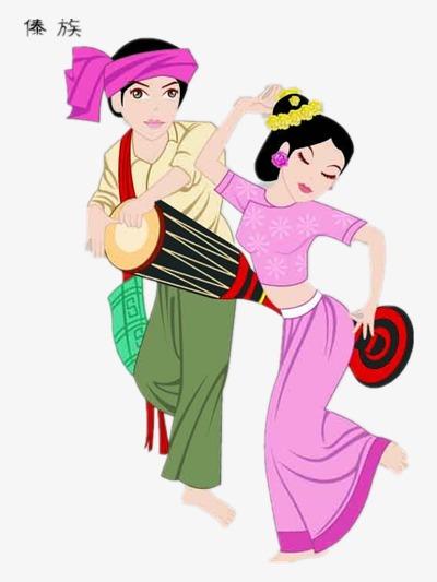 画傣族服装图片简笔画 3组 傣族姑娘简笔画傣族服饰简笔画 少数民族