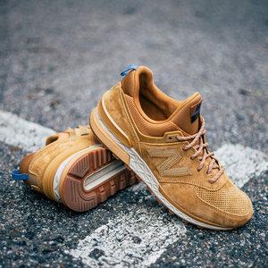 卡其小麦色纽巴伦男鞋代购正品new balance摩登秋冬跑步鞋ms574cb