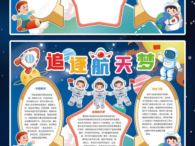 追逐航天梦宇航科技手抄报模板