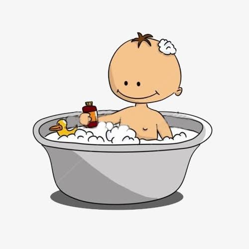 大头宝宝洗澡图片素材