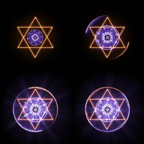 魔法法阵魔法传送门六芒星召唤阵阵法现身法阵出现登场印记结节空中法