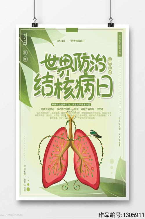 世界防治结核病日清新绿色公益海报
