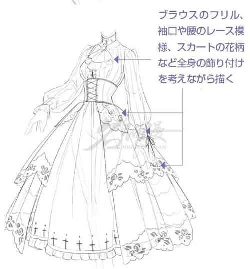 教你绘画洛丽塔与哥特式服装