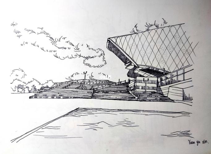 速写|国家海洋博物馆_速写_博物馆_文化_绘画