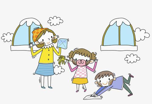 卡通家庭大扫除