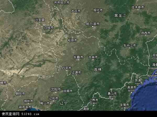 中国吉林省地图(卫星地图)