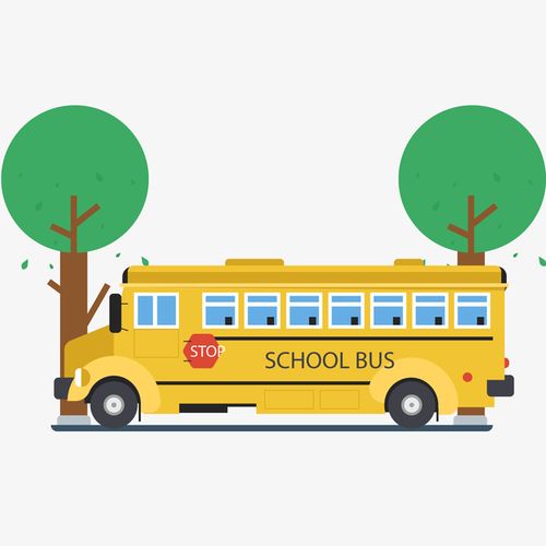 卡通学校校车矢量图