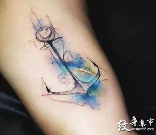 船锚纹身,船锚纹身手稿,船锚纹身手稿图案