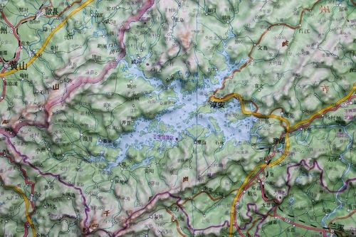 浙江省地形图浙江地图 正版中国分省立体三维凹凸优质