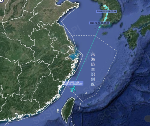 u2经黄海东海飞入台海以北 贴近我海岸线仅50海里 曾擅闯我演习禁飞区