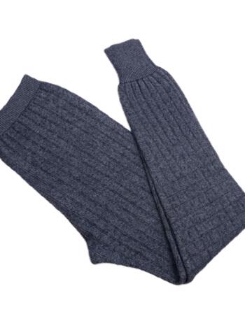 双层加厚男士毛线裤 中老年羊毛裤大码羊绒裤 针织保暖秋裤 中灰色