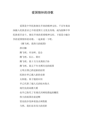 爱国情怀的诗歌.doc 8页