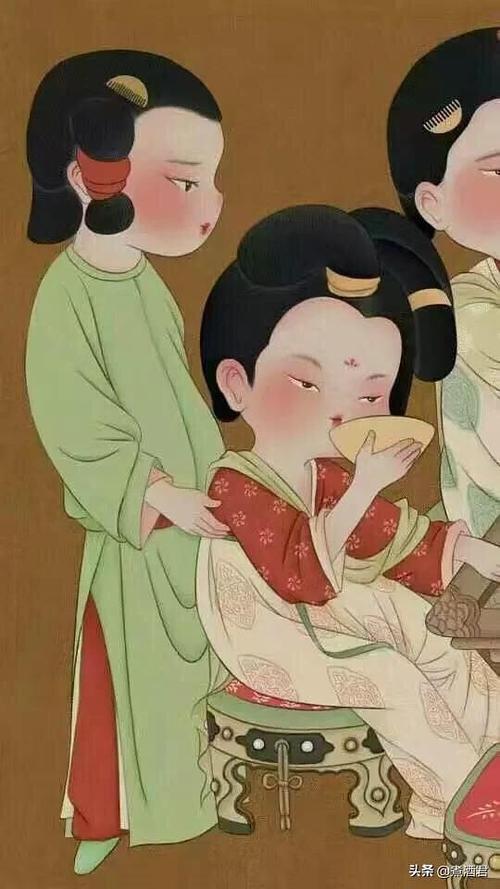 头条上看到一组q版仕女图,虽然有水印,还是分享下.