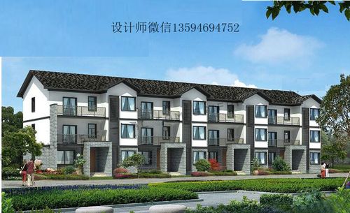 三拼兄弟联排二层半农村别墅图纸设计定制自建房施工三层方案效果