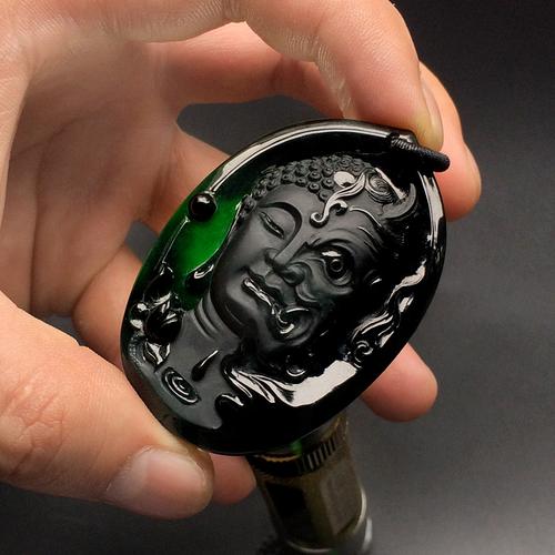 冰种墨翠一念之间挂件