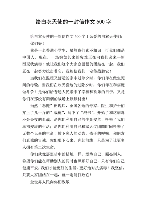 给白衣天使的一封信作文500字.doc 4页