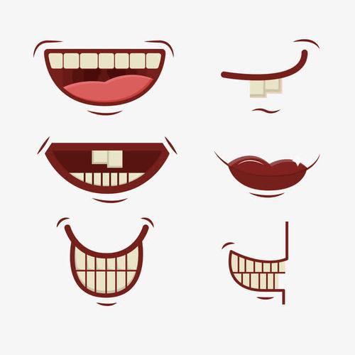 矢量,漫画,五官,大笑,手绘,卡通,嘴