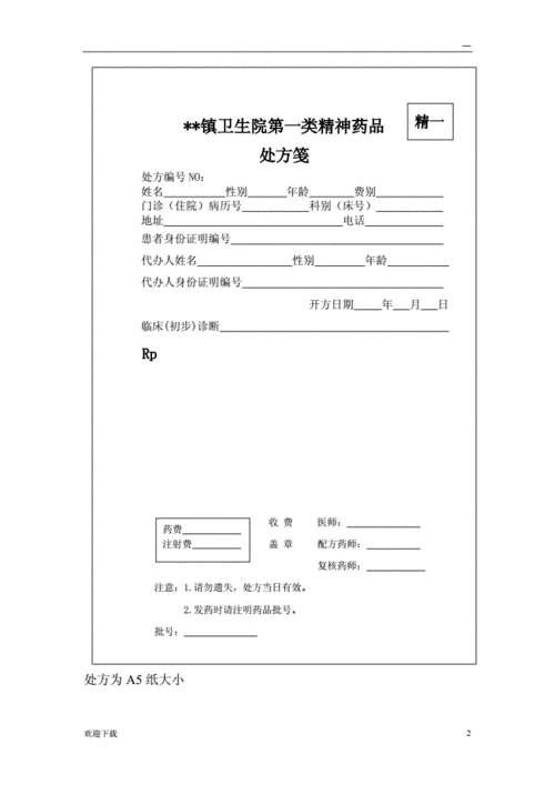 麻醉药品处方笺(参考格式).doc 3页