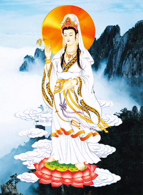 大幅三维立体艺术玻璃观音菩萨