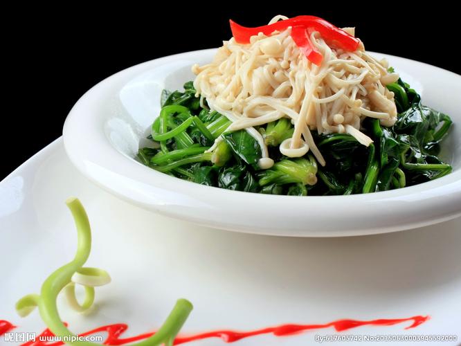 金针拌菠菜图片