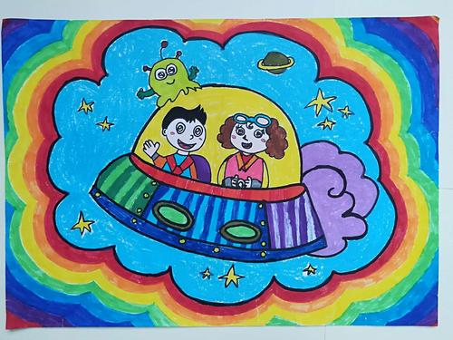 双峰小学科技节一二三年级科幻画获奖作品展