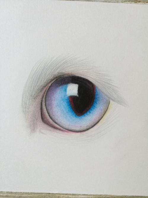 猫眼睛,彩铅画