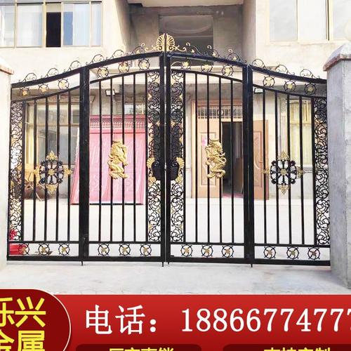 铁门庭院门乡村围墙栅栏门家用户外别墅大门大门双开门铁艺大门