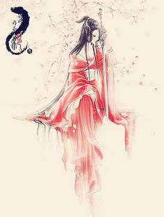 【古图专帖】——『美女系列』——红衣女子_古风图片