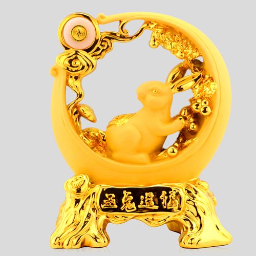 属兔的吉祥旺财图片,1987属兔招财微信头像 招财生肖兔摆件玉兔子风水工艺品客厅家居饰品生日