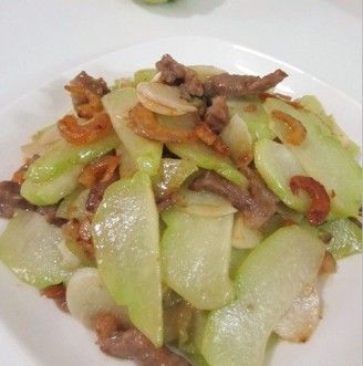 虾米肉片炒佛手瓜的做法