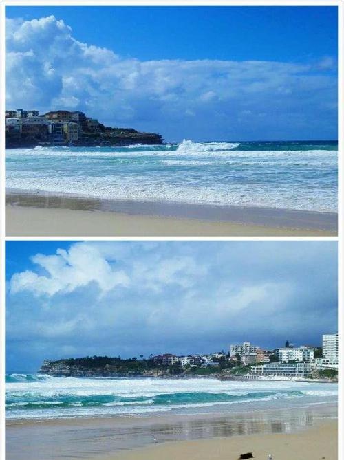 悉尼邦迪海滩,美丽壮观,是冲浪爱好者的天堂,也是人们休闲娱乐的好