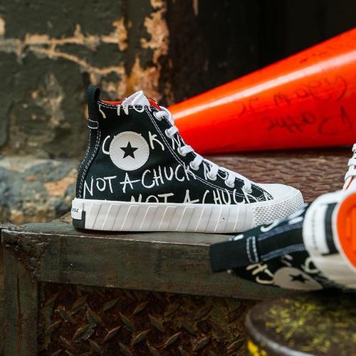 converseunt1tl3d匡威帆布鞋潮流创意涂鸦高帮透气男子休闲鞋