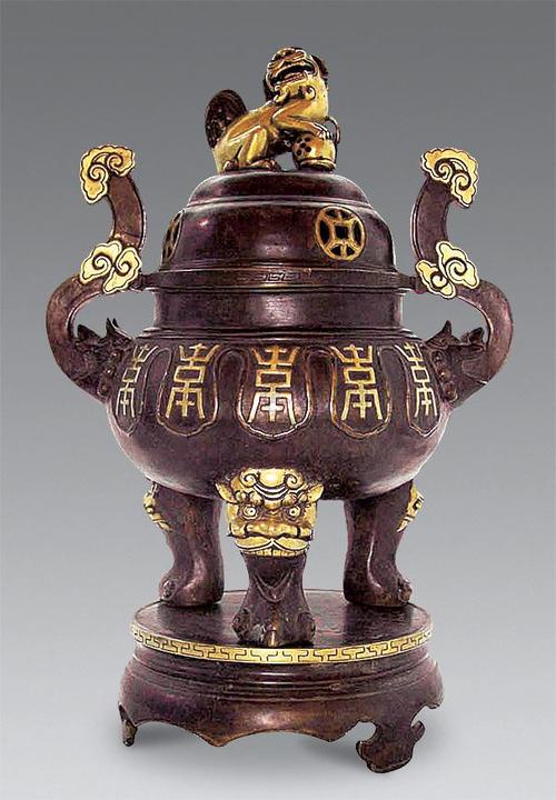 【清 铜鎏金寿字熏香炉】拍卖品_图片_价格_鉴赏_铜器_雅昌艺术品拍卖