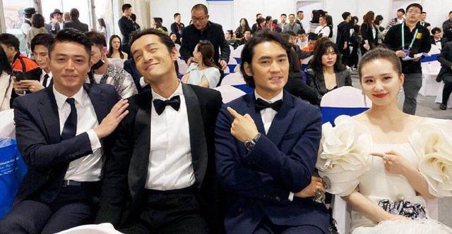 从左起演员霍建华,胡歌,袁弘,刘诗诗