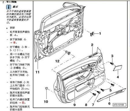 奥迪a6 新款门板怎么拆卸