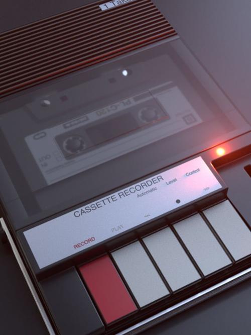 卡式录音机 盒式磁带录音机c4d模型 cassette recorder