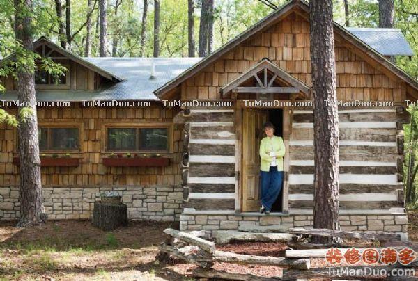 童话般的小木屋美国田园室外住宅house