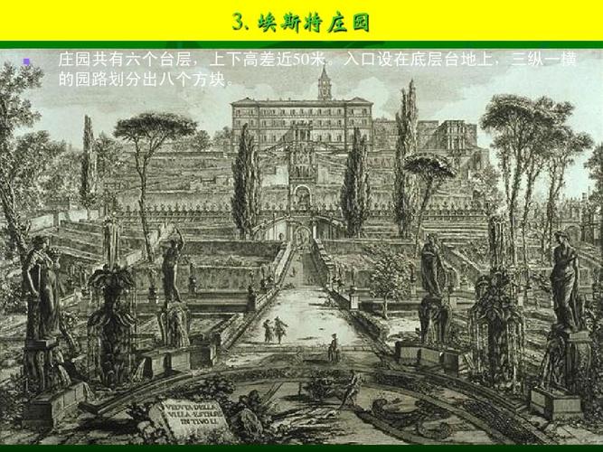 埃斯特庄园 庄园共有六个台层,上下高差近50米.