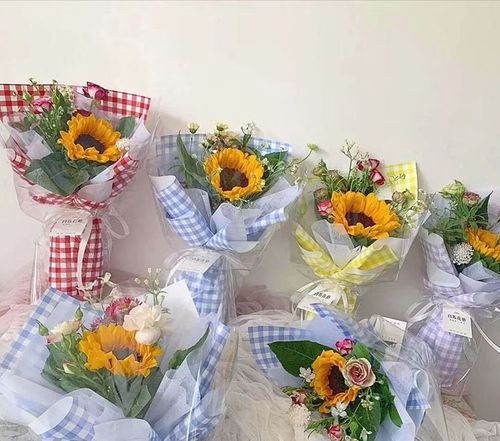 时尚格纹鲜花玫瑰玫瑰花花束包装纸花艺花店包花花艺