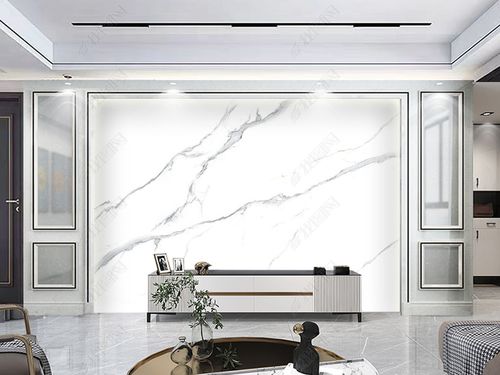 奢华大气简约爵士白大理石纹岩板背景墙