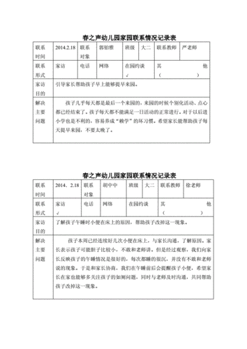 幼儿园大班日常家访情况记录表.doc 18页