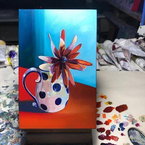 一组色彩浓郁的水粉静物写生插画分享!