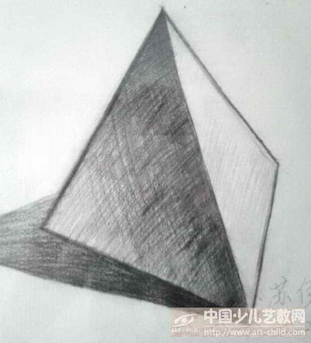 儿童画-三角体-《少儿画苑》第19届国际少儿书画大赛获奖作品