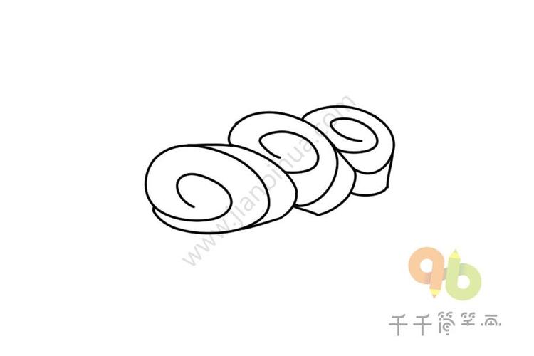 鸡蛋卷简笔画教程